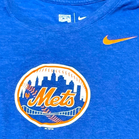 The Nike Tee Royal Blue Mets Short Sleeve Shirt Size XL Athletic Cut - Picture 3 of 7
